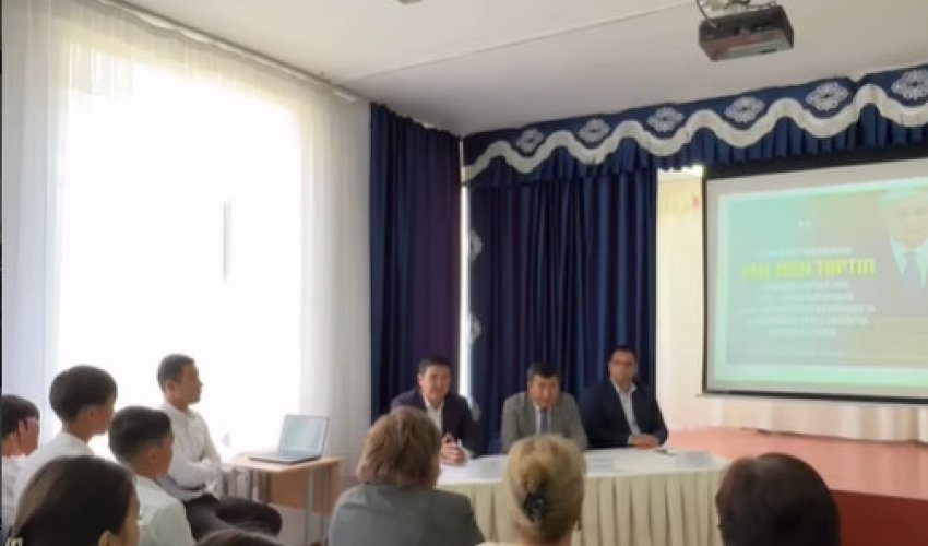 ТҮЛКІБАС АУДАНЫНДАҒЫ ТҰРАР РЫСҚҰЛОВ АТЫНДАҒЫ МЕКТЕПТЕ ТҮСІНДІРУ ЖҰМЫСТАРЫ ЖҮРГІЗІЛДІ